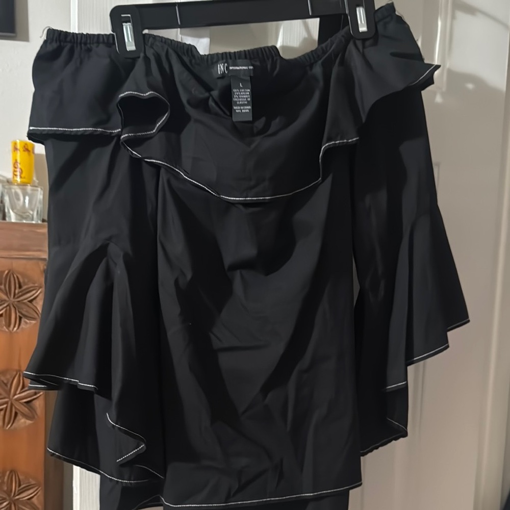 INC International Concepts Black Bubble Skirt
